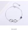 925 Sterling Silber Unendlichkeit Herz Armband mit Kristall - Elegantes Damen Schmuck Geschenk