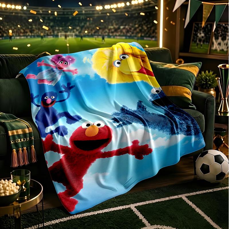 Se-same Characters Throws Blanket Flannel Blankets Plush for Couch Bed Gifts for Men Women Travel picnic blanket Christmas fan gifts