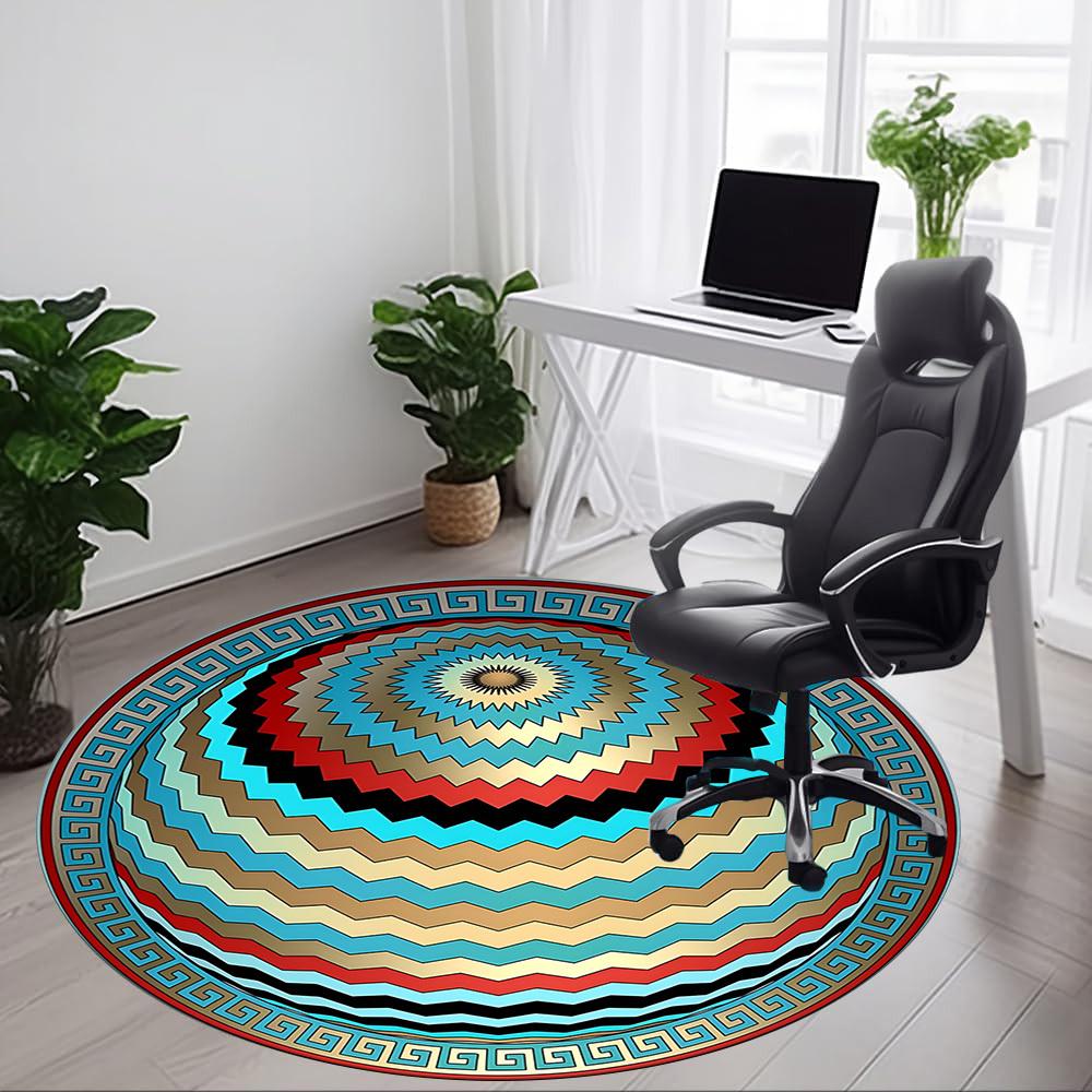 1pc Mandala Rug Office Round Rug, Non-slip, Soft and Durable Office Rug for Interior Decoration, Perfect for Office, Beautiful Decoration yy260312077