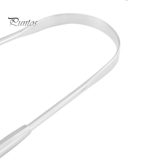 Stainless Steel Tongue Scraper Achieve Maximum Cleaning Anti-slip Handle Smooth Surface Semicircle Tongue Scraper