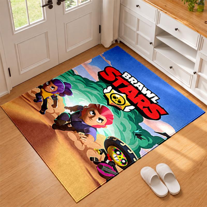 Brawl Stars Carpet Door Mat for Living Room or Bedroom Protective Mat Under Chair Office Decoration Christmas Gift Birthday Present