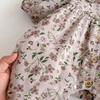 Korean Autumn Floral Romper: Stylish Newborn Cotton Crawling Suit with Peter Pan Collar