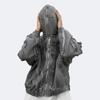 Unisex Oversized Zip-Up Hoodie Streetwear Gothic Punk Style Loose Fit Winter Sweatshirt