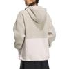 adidas Color Block Loose Fit Zip Up Hooded Drawstring Fleece Jacket Women Jackets Beige IK9863