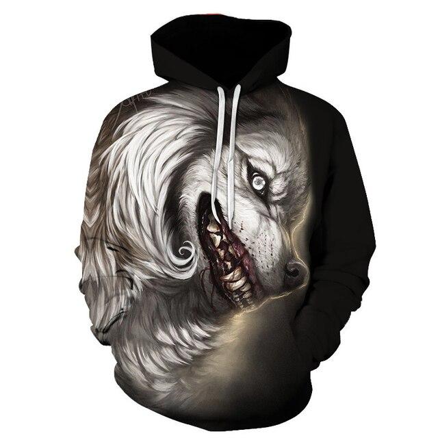 3D Printed Hoodies Animal Wolf Hoodie Men Sweatshirt Women Harajuku Pullovers Casual Sale Clothes Streetwear Men Clothing