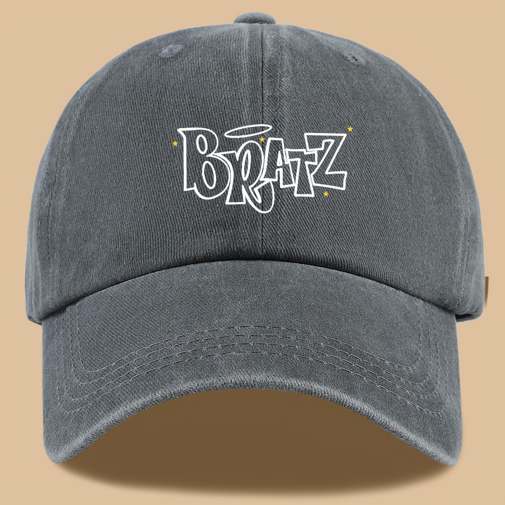 1pc BRATZ Print Trucker Hat  Vintage Washed Baseball Cap with Bratz Breathable Adjustable Unisex Outdoor Hat for