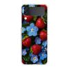 Transparent Phone Case For Samsung Galaxy Z Flip 3 4 5 6 7 Hard Folding PC Z Flip3 Flip4 Cover Summer Strawberry Flowers Print