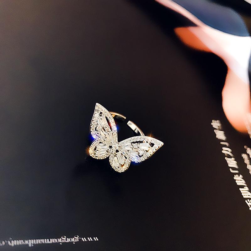 

Кольцо в стиле легкой роскоши винтаж с цирконом и вырезом в виде креста, регулируемое - Стильное корейское украшение для рук