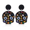 Fashionable Acrylic Ghost & Skull Pumpkin Earrings