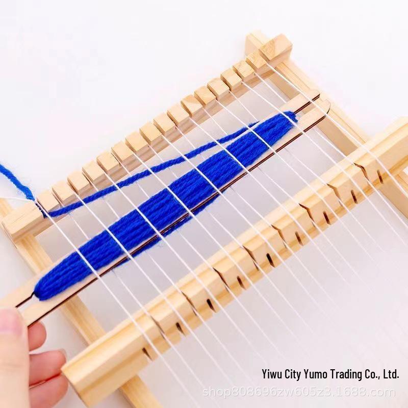 Handmade DIY Children's Science Experiment Knitting Wool Tool - Educational Wooden Toy.
