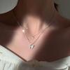 Double-Layer Butterfly Rhinestone Necklace - Women's Individual Clavicle Chain Jewelry