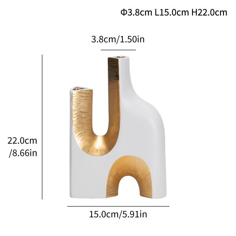 Irregular Ceramic Vase for Indoor Decor and Flower Arrangement