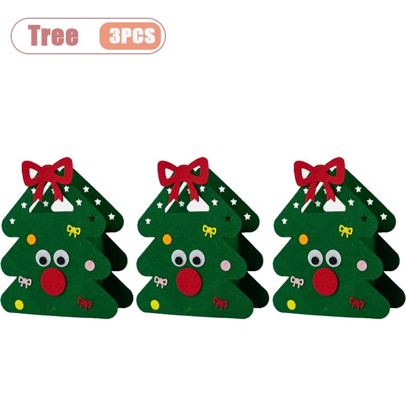 1-10PCS Felt Christmas Candy Bag Creative Holiday Gift Tote Handheld Apple Bag for Kids Party Favor Decoration for Children