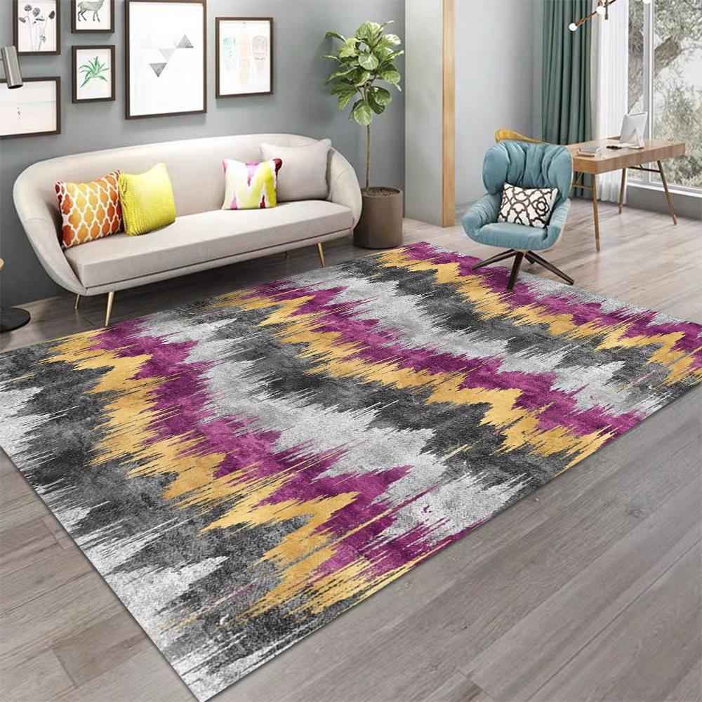 Koberec s pruhovaným potiskem do obývacího pokoje, pratelný podlahový koberec do salonku, velkoplošný protiskluzový koberec, dekorace do pokoje pro teenagery, chlapce a dívky