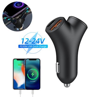 Cargador de coche 4 en 1, adaptador de carga súper rápida, doble USB tipo C, 78 W, portátil, para iPhone 14, Pro Max, 13, 12, 11, iPad, Airpods, Samsung