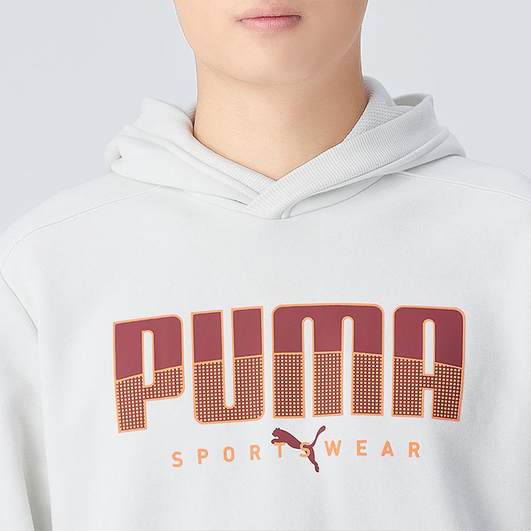 Puma Fleece Hooded Casual Sweatshirt Men Tops White 586543-05