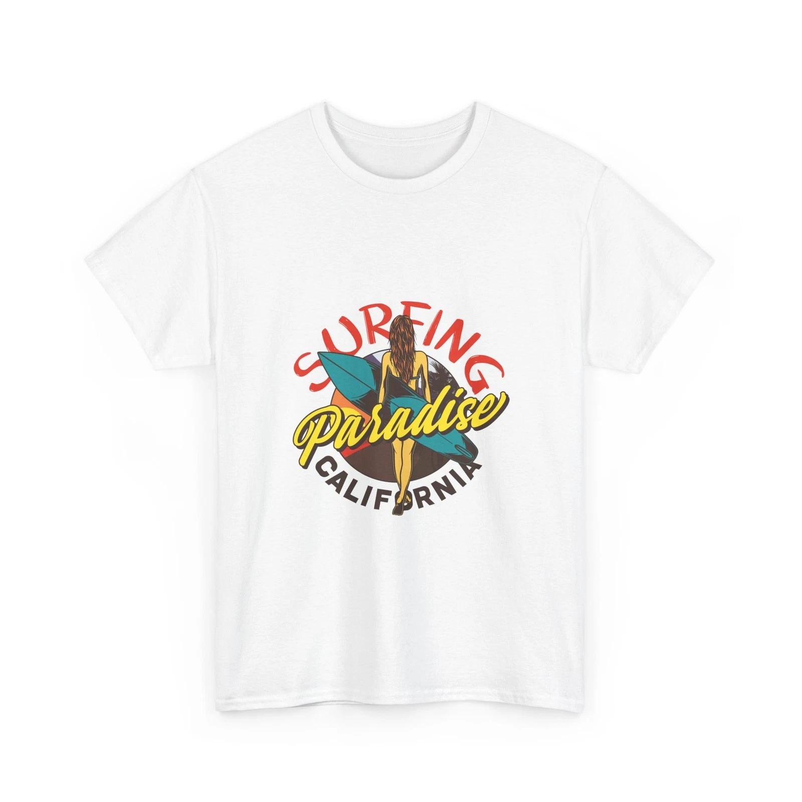 Surfing Paradise T-Shirt | California Retro Surf Graphic, Tropical Shirt S