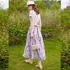 Bailuyu Elegant Spliced Floral A-Line Midi Dress