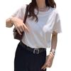 [Kobe Lettuce] T-Shirt Women's Top Short Sleeve Crew Neck 100% Cotton Casual Work Commute Part-Time Stylish [C5106] L Off-White