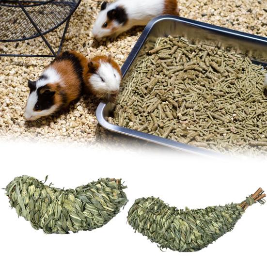 Pet Chew Toy Fruit Shape Natural Grass Relieve Boredom Rabbit Hamster Chinchilla Guinea Pig Squirrel Gerbil Teeth Cleaning Toy Pet Supplies