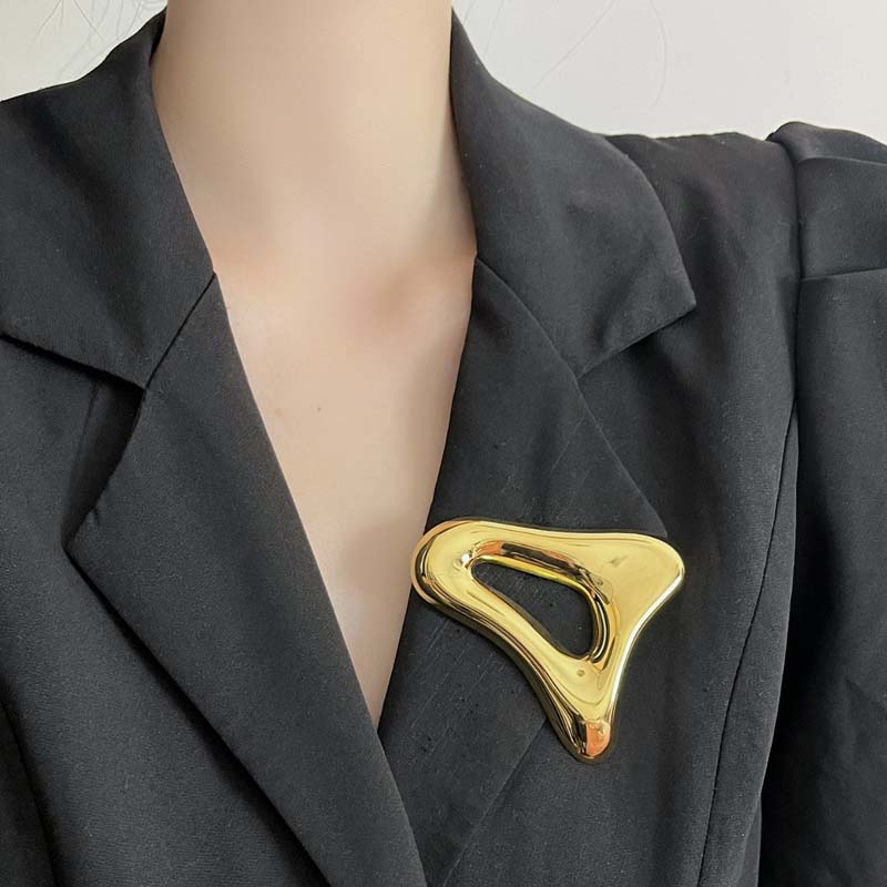 Broches Geométricos Huecos Irregulares de Metal Brillante Vintage para Mujeres Niñas Exquisitos Accesorios de Moda para Traje Joyería de Fiesta