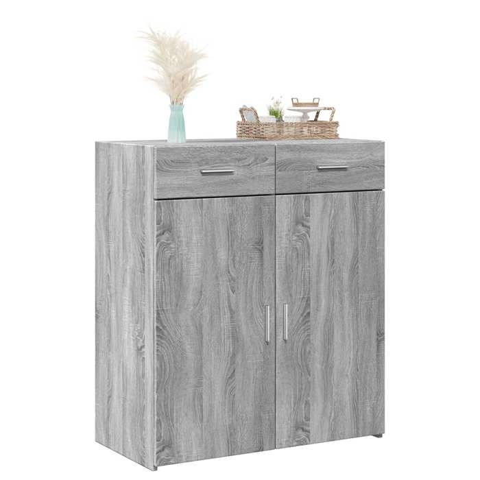 VidaXL Buffet Sonoma Grey 80x42.5x93 Cm Engineered Wood, Cabinet, Sideboard, Storage Cabinet, Cupboard, 3281474