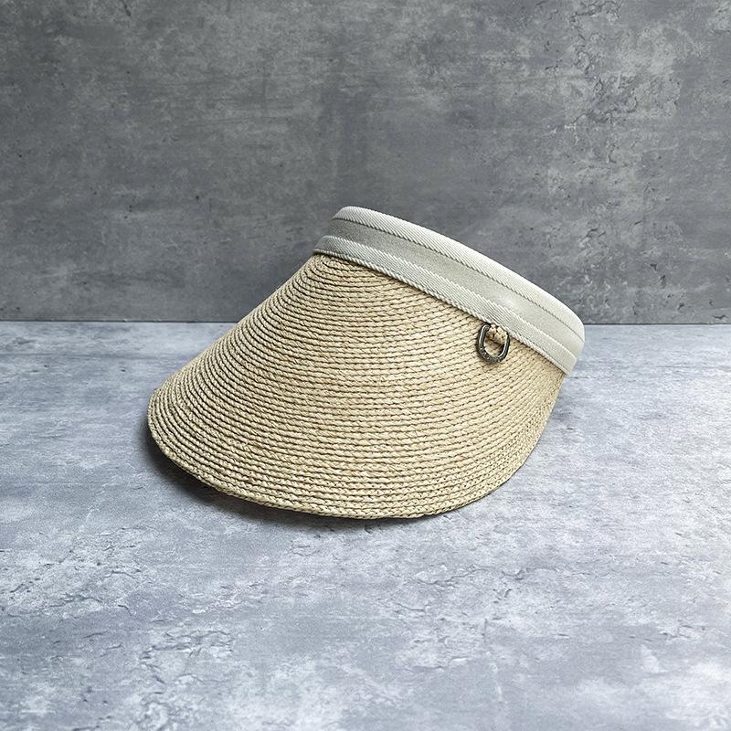 25 Straw Hollow Flat Top Straw Hat Men'S And Women'S Summer Seaside Vacation Beach Sun Hat Elegant Temperament Top Hat