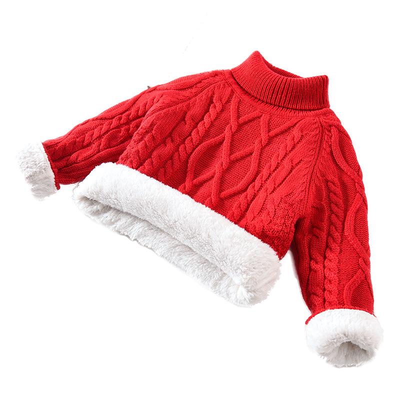 Children's Plus Velvet Thick Knit Sweaters: Boys, Girls, Infants - Warm Base Layer for Autumn and Winter