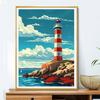 5d DIY Diamond Painting Cross Stitch Lighthouse Scenery Diamond Embroidery Mosaic Full Round Drill Home Decor