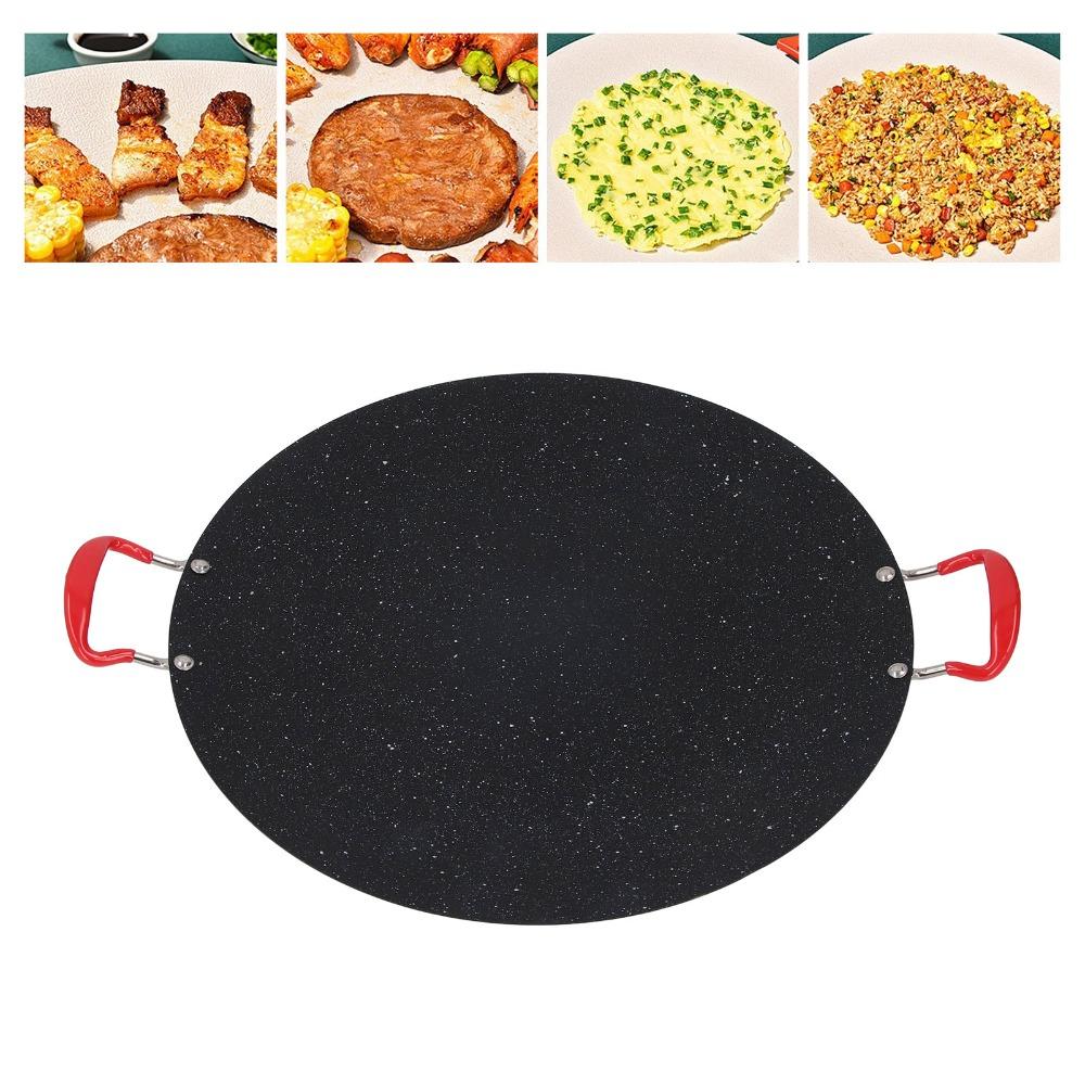 Black BBQ Griddle Non Stick Teppan Plate Indoor Outdoor Grill Pan Stovetop Cooking