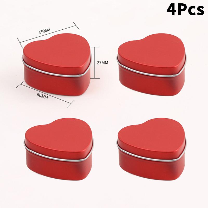 Heart-Shaped Gift Boxes, Tin Heart-Shaped Empty Jars With Lids, Mini Jewelry Boxes/Spice Boxes