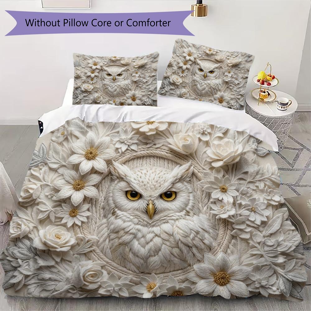 

Постельное белье с узором совы Комплект пододеяльника Наволочка Домашний Декор Подарок на День Рождения (1 пододеяльник + 2 наволочки без наполнителя)67 135x200cm