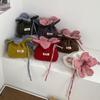 Bundle Pocket Plush Flower Drawstring Bag Korean Style Shoulder Bag Small Crossbody Bag  Vacation