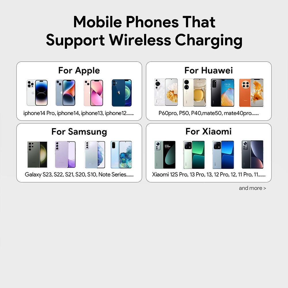 15W Wireless Charger Mobile Phone Fast Charging Holder PVC For Subaru XV Impreza
