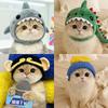 Cute Pet Costume Hat Knit Shark Cat Funny Animal Headwear Photoshoots Play
