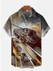 Fighter Series 1D Digital Printing Men's Hawaiian Shirt Short Sleeve Wholesale