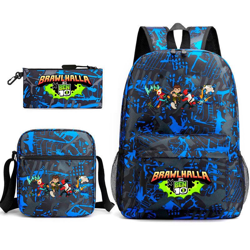 New Hacker Junior Starry Sky School Bag Three-piece Set 10 Heat Transfer Personalized Backpack Leisure Bag