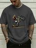 Unisex Crew Neck Tee Motocross Stunt Rider Bike Art Print Short Sleeve Oversized Male Daily Casual Soft Breathable Basic Wear Tee