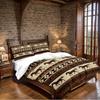 3Pcs Horse Element Design Print Pattern Bedding Set (1 Duvet Cover, 2 Pillowcases, Coreless), Retro Bohemian Pattern
