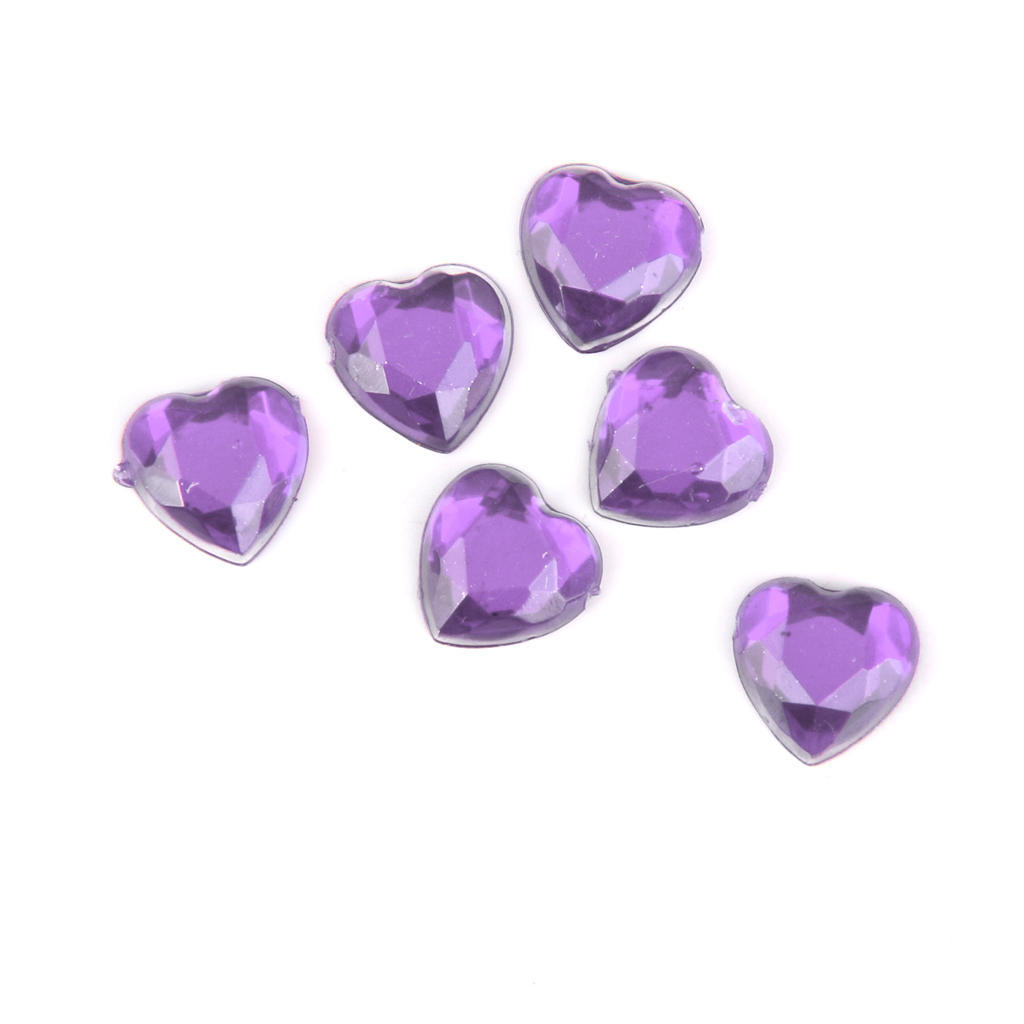 500x 8mm Herz Rhinestone Flatback Verschönerung Hochzeitsdekor Lila