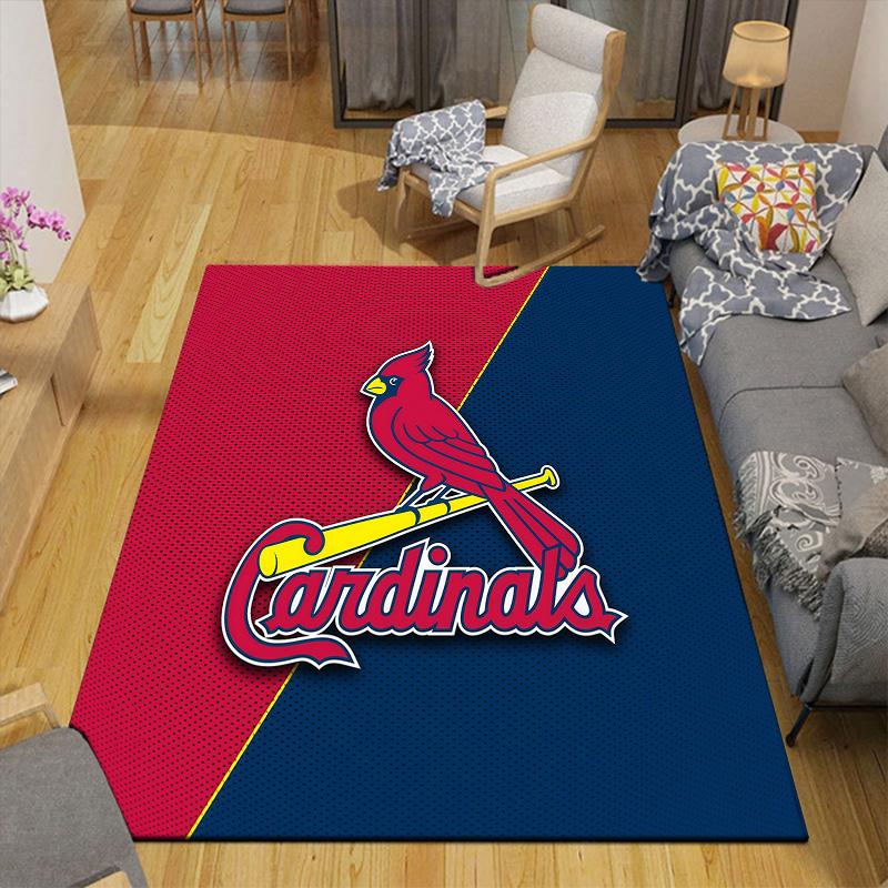 St.Louis Cardinals Flannel Pattern Square Carpet,Area Rug,Carpet Rug for Living Room Bedroom Sofa Playroom Decor,Non-slip Floor Mat
