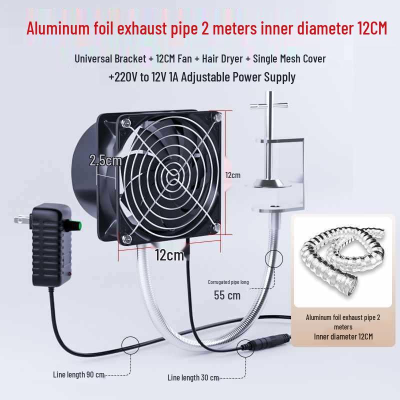 Compact Dual-Use Soldering Fume Extractor Fan with Stand for Welding and Smoking