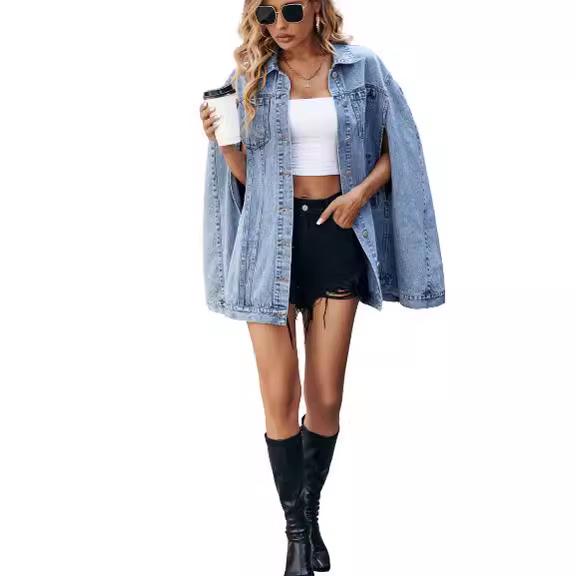 European & American Fashion Women's Irregular Loose Denim Jacket - Versatile Cross-Border Style
