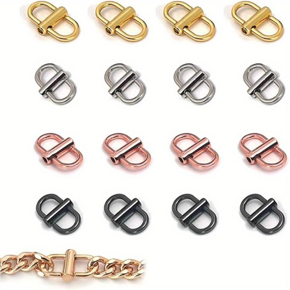 4pcs Adjustable Metal Slide Buckle for Chain Strap Shortening, Mini S-Shape Bag Strap Buckle, Accessory for Handbag Chain Length Adjustment