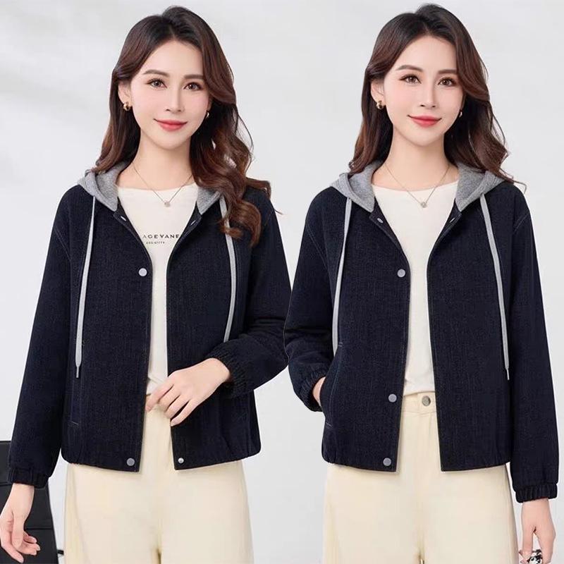 Mother's Spring & Autumn 2026 Hooded Jacket for Women - Stylish, Loose Fit for Middle-Aged & Elderly