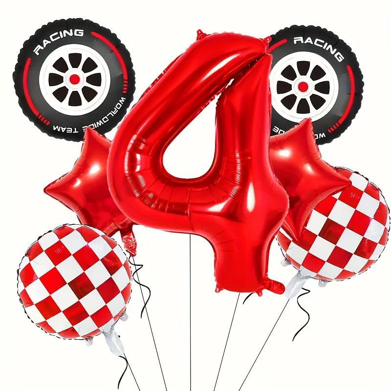 

7Pcs Racing Red Number Theme Red and White Grid Balloon Birthday Party Decor Balloon Racing Enthusiast Theme Party Gift 32inch