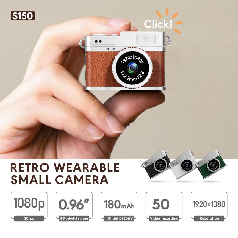 Retro Mini Kamera mit Bildschirm Innen Zuhause Außen 1080P Sport Tragbar Vintage Sehr Klein Mini Kamera Videorekorder