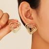 Hollow Twisted Heart Stud Earrings for Women Gold Color Metal Irregular Love Hearts Copper Color Small Earrings 2026 New Trend