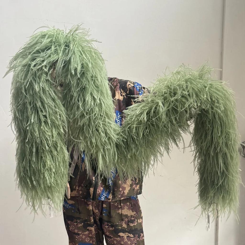 6/10 Layer Multicolor Ostrich Feather Boa 2Meters Fluffy Ostrich Plumes Shawl For Party Lady Dress Clothing Diy Decoration Scarf