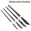 A Set of 4 Watercolor Brushes Designed for Professional Artists, Featuring Chisel Handles And an Ergonomic Ferrule Design